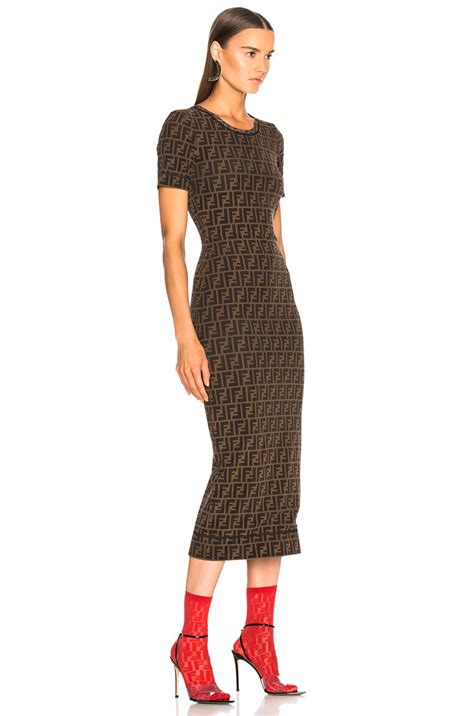 fendi logo ready to wear|fendi signature logo midi dress.